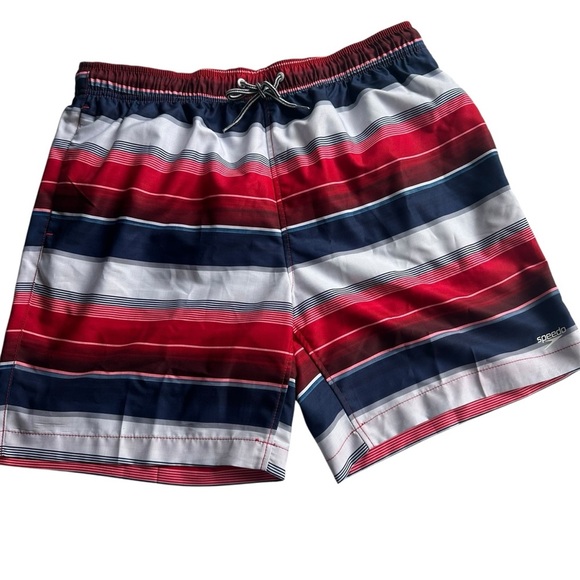 Speedo Men's Red, White & Blue Swim Trunks Size XL - EUC - Picture 1 of 6